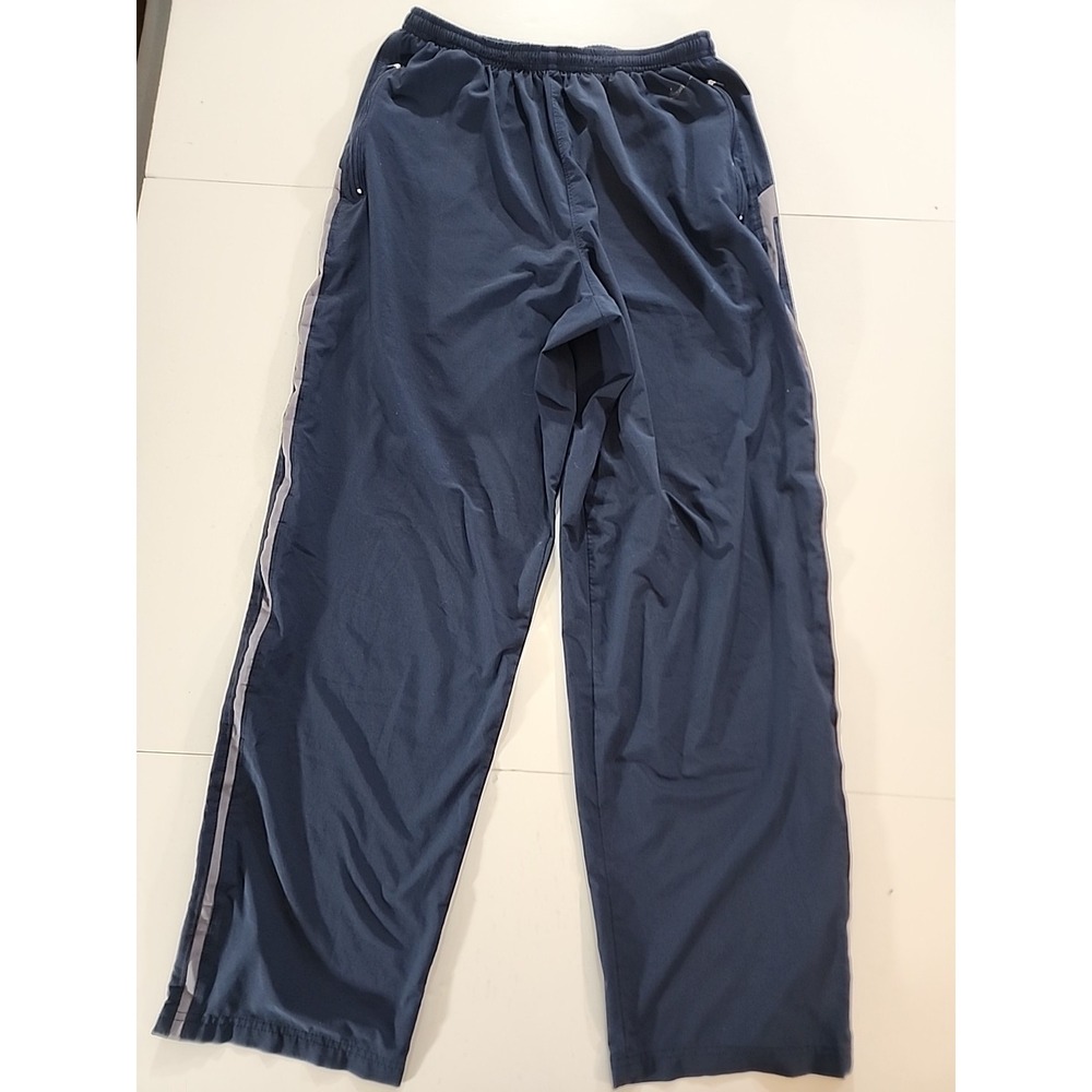 Vintage 90s Nike Fit Mens XL Zip Ankle Windbreaker Track Pants Navy Blue Unlined